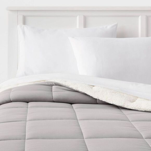 Room Essentials -  Faux Shearling Reversible Comforte Gray - Picture 1 of 3